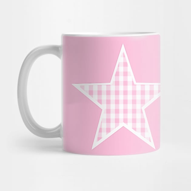 Soft Pink Gingham Star by bumblefuzzies